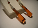 Light cognac colour amber earrings (teardrop amber beads)