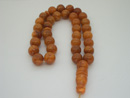 Islamic amber rosaries (amber prayer beads or amber worry beads) is one of  our main products. We offer different types of amber rosaries for sale. Big exlusive rosaries, small rosaries,  round rosaries, olive shape amber rosaries. Colour of amber beads ranges from yellow-white and white (royal amber) to pink, cognac, antique and cherry colours. Islamic rosaries are also known as Tasbih, Masbaha, Mesbaha, greeks call them komboloi.