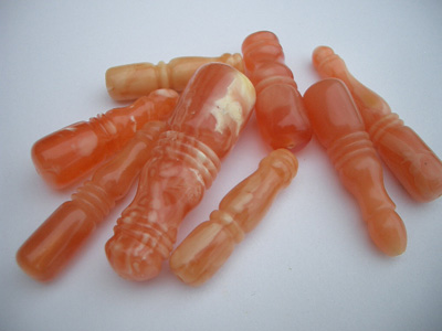 Pink olive imame amber beads