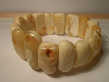 Yellow white amber bracelet - massive bracelet