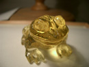Beautiful green amber frog - handcarved - handmade