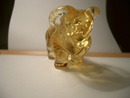 Lemon colour amber bull - hand carved amber animal