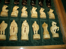 Amber chess set available for sale. Big exclusive amber figurines with gold. Amber chess set is called "Moslems versus Christians". This is unique one-of-a-kind chess set.