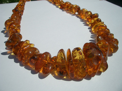 Amber chip necklace - polished amber chips - baltic amber polished chips