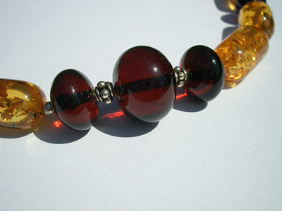 Amber beaded necklace - amber bead mix