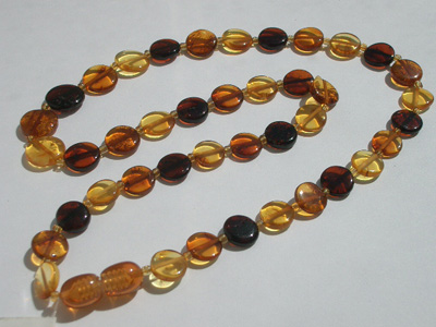 Baby teething necklace - amber teething beads - tablet amber beads