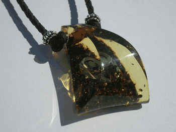 Free form green Baltic amber pendant - premium quality baltic amber - rare exclusive item