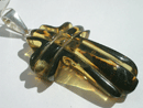 Amber crosses - Green amber cross pendants