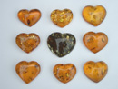Loose amber hearts - amber heart pendants - loose heart amber beads