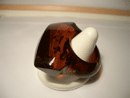Cognac colour solid amber ring - amber only ring