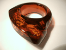 Amber jewelry - cognac colour amber ring - solid amber ring