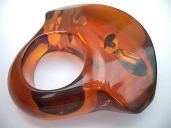 Amber only Baltic amber ring - natural amber ring cut from a single amber gemstone - cognac color amber ring - buy - purchase - order - shop