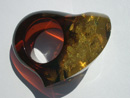 Green amber ring - massive green amber ring
