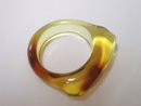 Lemon transparent amber ring - Latvian amber ring - small size amber ring