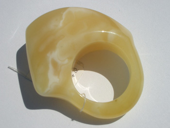 Yellow-white amber ring - amber ring