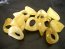 Amber jewelry - yellow and white solid amber ring