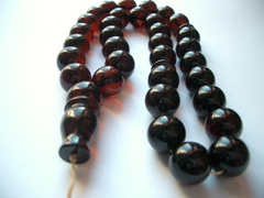 Dark cherry color amber rosary - looks almost black rosary