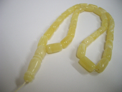 Yellow-white amber box rosary - 33 or 66 beads - Yellow white box cut amber prayer beads, worry beads, masbaha, tasbih