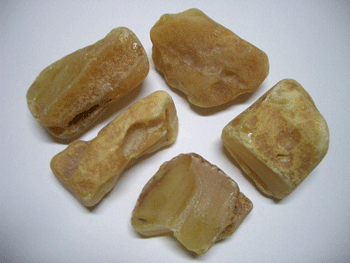 Samples of raw / rough amber material (natural amber stones)